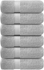 Infinitee Xclusives 100% Cotton Hand Towels for Bathroom – Ultra-Soft & Highly Absorbent, 6-Pack, Gym, Spa & Hotel |Charming Grey|