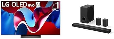 LG 55" OLED evo C4 Series 4K Smart TV Bundle with 5.1.3 ch Dolby Atmos Soundbar and Wireless Rear Speakers, 2024 New Models