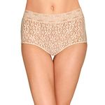 Wacoal Women's Halo Lace Brief Panty, Sand, S