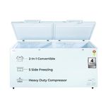 Haier HFC-588M5, 5-Star Rating, Double Door Convertible Deep Freezer, 5-Side Freezing, Dual Condenser, Inside Metal Liner & BEE Recognized Most Energy-Efficient Freezer (White 524L)