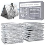 Swiss Safe Emergency Mylar Thermal Blankets (Bulk 10pk, 25pk) - Designed for NASA, Outdoors, Hiking, Survival, Marathons or First Aid (Silver Color)