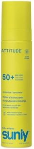 ATTITUDE Kids Mineral Sunscreen Lightweight Lotion SPF 50, Broad Spectrum Zinc Oxide, EWG Verified, Non-Nano, Water-Resistant 80 Minutes, Non-Greasy for Face & Body, Vegan, Unscented, 80 grams