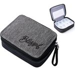 Pill Organizer Case, Pocket Weekly Personal Box for Vitamin and Supplement Holder, 7-Day Travel Canvas Portable Zipper Cloth Medicine Carrying Bag with Compartments for Men