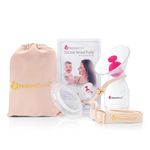 NatureBond Manual Breast Pump. Premium All-in-1 Set - Silicone Breast Pump 100ml, Pump Lid, Pump Stopper, Pump Strap, Pump Bags