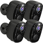 4PC Security Camera Wireless Outdoor, 2K Surveillance Indoor Home Camera, Battery Powered WiFi Camera for Home Security with Color Night Vision, AI Detection, 2-Way Audio, IP65, SD/Cloud, Works Alexa