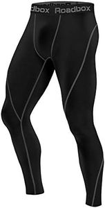 Roadbox Compression Pants for Men Workout Leggings Tights Baselayer Athletic Bottoms for Gym Yoga Running Sport 1 Pack
