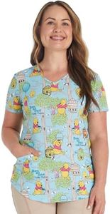 Tooniforms Women Scrubs Top V-Neck Print TF737, XL, Bee at One