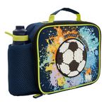 Polar Gear Football Lunch Bag with 400ml Kids Water Bottle - Back To School Supplies - 600D Polyester Football Goal Insulated Boys Lunch Bag School Water Bottle Combo Set - Football Gifts For Boys