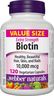Webber Naturals Biotin Extra Strength, 10,000 mcg of Biotin Per Capsule, 120 Capsules, Supports Healthy Hair, Skin & Nails, Vegan