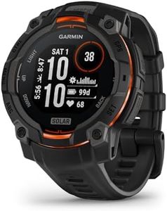 Garmin Instinct 3 45mm SOLAR – GPS-Multisport-Smartwatch, 0,9" Display, bis zu 28 Tage Akkulaufzeit, 80+ Sport-Apps, Navigationsfunktion, smarte Features, LED-Taschenlampe, wasserdicht
