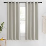 NICETOWN Room Darkening Natural Curtain for Bedroom, Grommet Thermal Insulated Thermal Curtain Light Blocking Window Treatment Sound Reducing for Kitchen, 1 Panel, W46 x L63