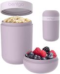 Bentgo Snack Cup - Reusable Snack Container with Leak-Proof Design, Toppings Compartment, and Dual-Sealing Lid, Portable & Lightweight for Work, Travel, Gym - Dishwasher Safe (Orchid), (BGSNKCP)