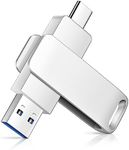 128G USB Drive, BlumWay 128G USB3.0 Flash Drive Memory Stick with Type C for Computer/Laptop/Android for Photo/Video/Music/File