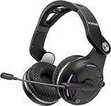 Wireless Headsets with Microphone, Wantek Bluetooth Headphones with Adjustable Noise-Canceling Microphone, 45+ Playtime, Wired or Wireless Mode, Stable Connect with Computer and Mobile (T2L)