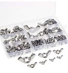 MEC® 100Pcs 7Sizes Butterfly Wing Nuts Assortment Kit, M3 M4 M5 M6 M8 M10 M12 Sizes Stainless Steel Wing Nuts Fasteners