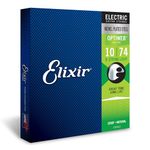 Elixir Strings, Electric Guitar Strings, Nickel Plated Steel with OPTIWEB Coating, Longest-Lasting Crisp Tone with Comfortable Feel, 8 String Set, Light 10-74