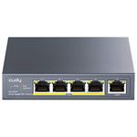 Cudy GS1005P 5 Port Gigabit Ethernet Unmanaged PoE+ Switch, with 4 x PoE+ @ 60W, Desktop/Wall, Sturdy Metal Fanless Housing, 802.3af, 802.3at, Shielded Ports, Traffic Optimization, Plug and Play