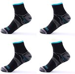 [2 Pairs] Compression Socks for Men & Women, Plantar Fasciitis Relief Foot Pain Sleeves Heel Ankle Sox, Athletic Socks for Stamina Circulation & Recovery