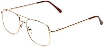 Calabria 8151 Mens Lightweight & Comfortable Metal Aviator Reading Glasses in Gold +1.50