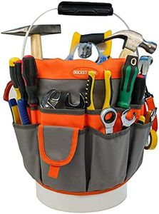 Bucket Idea Bucket Tool Organizer With 35 Pockets Fits to 3.5-5 Gallon Bucket (Orange)