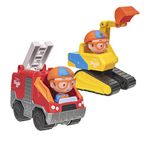 Blippi Mini Vehicle 2 Pack, Excavator & Fire Truck, Kid, Yellow