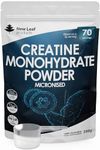 Creatine Monohydrate Powder 100% Pure Micronized Creatine - 350g Increased Absorption & Mixing, Creatine Powder for Physical Performance + Scoop Pre Post Workout Gym Supplements UK Made by New Leaf