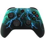 Xbox One Soft Touch Design Custom Gaming Controller -Soft Shell For Comfort Grip X - Microsoft Xbox 1 (Blue Buttons)