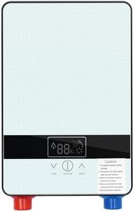 Chauffe-eau instantané de douche, chauffe-eau électrique instantané, 6500 W, pour salle de bain, douche, salle de bain 0-55 °C, 29 × 19 × 6,5 cm