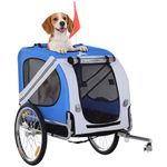 Aosom Dog Bike Trailer Pet Cart Bicycle Wagon Cargo Carrier Attachment for Travel with 3 Entrances Large Wheels for Off-Road & Mesh Screen, for Small Medium Dogs, White