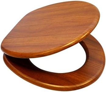 24x7 eMall MDF Wood Wooden Finish Regular Commode Toilet Seat Cover Round, Comfortable, MDF Wood, Metal Hinges Mahogany