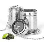 2Pcs Tea Infusers for Loose Tea, Fine Mesh Loose Leaf Tea Diffusers with Extended Chain Hook, Stainless Steel Tea Strainer for Loose Tea with Drip Dray for Brew Tea, Spices & Seasonings