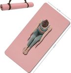 Yoga Mat Double-Sided Non Slip, 72'' x 32'' x 7mm - Extra Wide Thick Yoga Mat with Strap, Professional TPE Yoga Mats for Home Workout, Ideal for Women Men Kids, Workout Mat for Yoga and Pilates, Light Pink