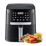 Nebula Black Air Fryer 7L, 12 Cooking Programs, Rapid, Digital, Energy Saving, Max Temp 200°C, Easy Clean, Touch Control, Use without Oil, Grill, Bake, Roast, Dehydrate, Reheat, Airfryer, 1800W