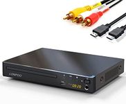 LONPOO Compact Region Free Disc DVD Player, AV Output,PAL/NTSC Format,USB 2.0 Port InputFormats AVI/RMVB/MP3/JPEG, Support USB