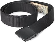 Travel Security Money Belt with Hidden Money Pocket Nylon Belt,Suit for Pant Size 26-40 Inches,A-Black