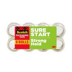 Scotch Sure Start Shipping Packaging Tape, 1.88 Inches x 54.6 Yards, 8 Rolls (3450-8)