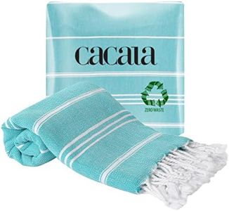 Cacala 100% Turkish Cotton Kitchen Tea Towels, Highly Absorbent Luxury Soft Quick Drying Dish Towel with Hanging Loop for Gym, Yoga, Bath, Sports, Cleaning and Kitchen (23 x 36), Aqua