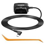 CERRXIAN OBD Power Cable for Dash Camera OBD2 to Type C Adapter Hardwire Charger Cable 24 Hours Surveillance/Acc Mode with Low Voltage Protection 12-36V to 5V 3A (11.5FT/3.5M) (Right Angle USB C)