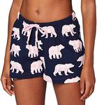 Hatley Little Blue House Women's Pajama Boxer Shorts Bottom, Mama Bear, Large