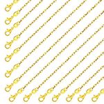 26 Pack Gold Necklace Chains for Jewellery Making, Bulk Gold Plated Cable Chain Snake Link Cable Jewelry Chain DIY Chains for Men Women Necklace Bracelet DIY Jewellery Making Repair (18Inches 1.6mm)