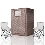 TaTalife Portable Far Infrared Sauna, Oversize 2 Person Sauna, Home Sauna Kit, Full Size Two Person Large Space Spa, with Portable Upgrade Chair (47.28" x 35.46" x 63.04")