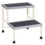 SHASALES Bed Side Double Foot Step Stool with Anti Slippery Rubber Coating Top Medical Furniture for Hospital/Clinic/Nursing Home and Domestic Use (Foot Step, Standard) (Double Foot Step Stool)