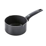 GreenPan Cambridge Healthy Ceramic Non-Stick 14 cm/1 Litre Saucepan Pot, Induction, PFAS Free, Oven Safe, Black