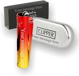 Limited Edition - Clipper Lighter ® Deep Laser Engraved Personalised Metal - Engraving Included for Birthdays, Anniversaries, Weddings and Valentines - Sunset Gradient (1)