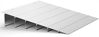 Door Threshold Ramp 6" Rise Door Ramp Aluminum Entry Ramp or Doorways Rated 800 lbs Load Capacity forWheelchair Scooters Power Chairs Walkers Metallic