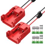 RVBOATPAT 2PCS Power Wheel Battery Adapter for Milwaukee M18 Battery Adapter Converter 18V Battery Adapter Kit 12 AWG Wire with Fuses and Connectors