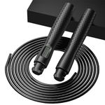 Skipping Ropes Jump for Adults - Jumping Rope Adjustable with Counter and Non-Slip Handle Fitness Exercise Digital Jump Ropes for Women Adults Skipping Long Jump Ropes for Fitness,Gym (‎Black)