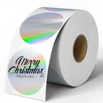 CLASSY Holographic Circle Thermal Sticker Labels, 2" Printable Rainbow Round Thermal Labels, Self-Adhesive Thermal Label Stickers for Logo Design- 400 Labels/1 Roll