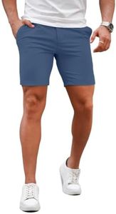 Mens Chino Shorts Slim Fit Tight Fit Shorts for Men (Vintage Blue,34-1)
