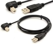 Tomost 1.5M Printer Cables USB 2.0 A male to B Left Angle Plug Lead 480Mbps High Speed Cable Adapter Scanner Cord Extension (LEFT)